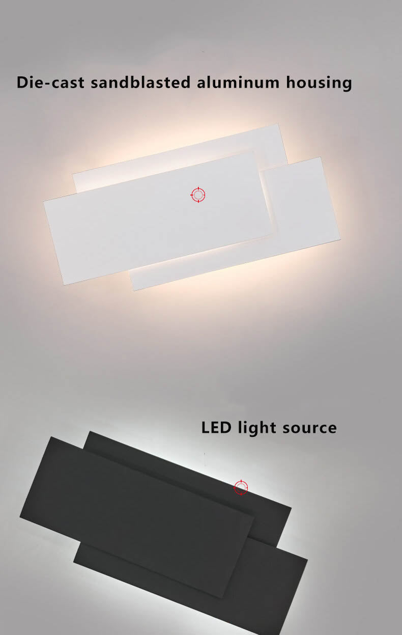 Candeeiro de parede empilhado minimalista quadrado em alumínio com LED