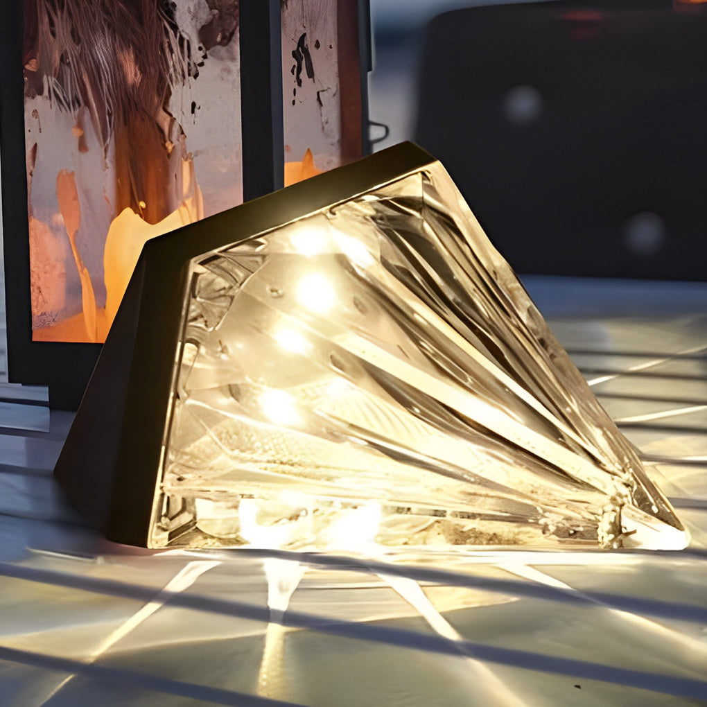 2 Pezzi Lampada da Parete Solare Nera Geometrica LED Impermeabile