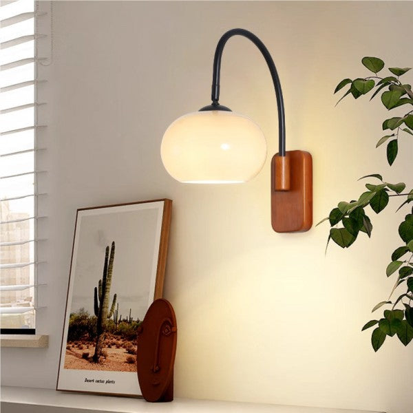 BauhausGlow – Rotatable Bauhaus Wall Lamp with Khaki Glass