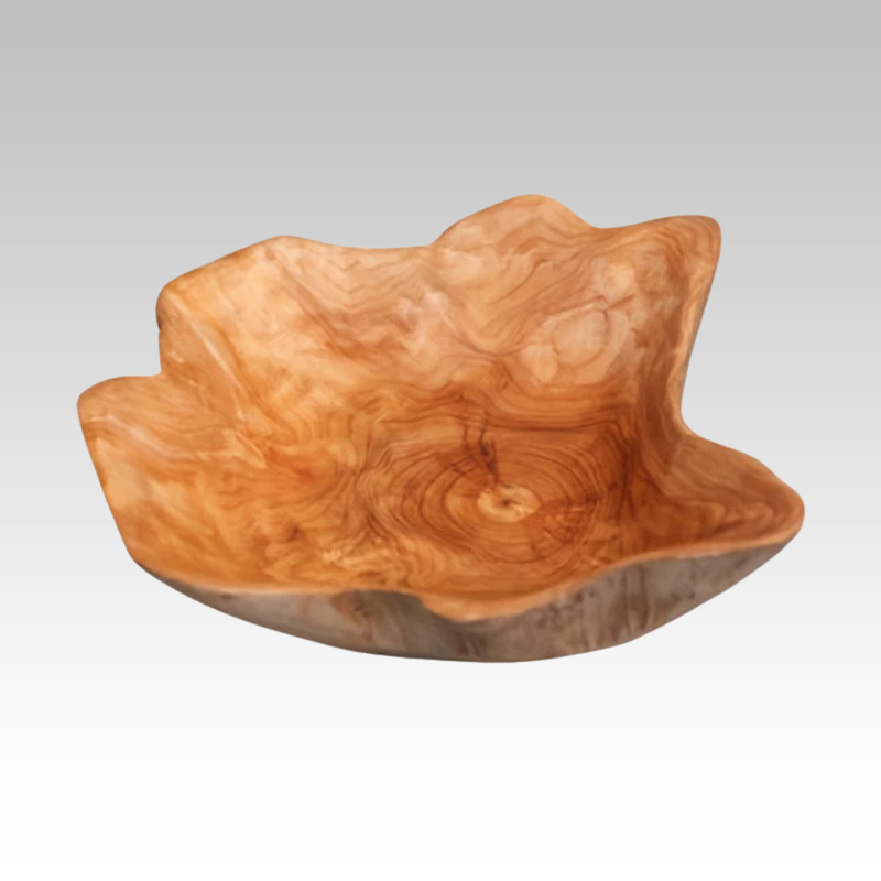 OctaWood-Fruitkom - Tigela Octogonal Maciça de Madeira para Casa e Restaurante