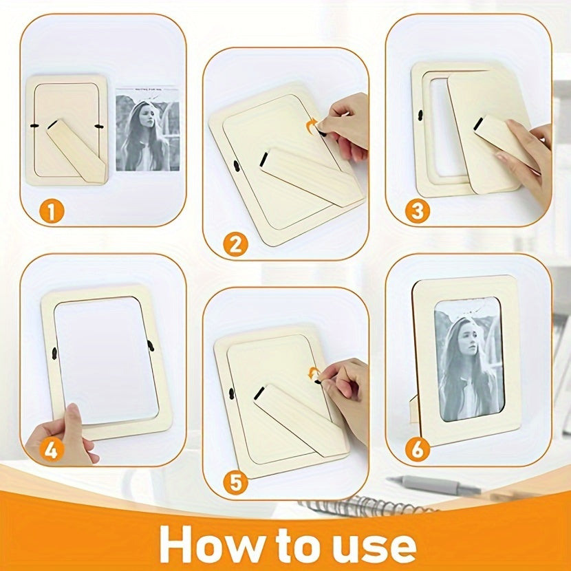 10 pezzi Cornice Fotografica - Cornici Fatte a Mano in Legno DIY 15,24 cm - Per Soggiorno, Ufficio, Regalo di San Valentino, Capodanno e Pasqua