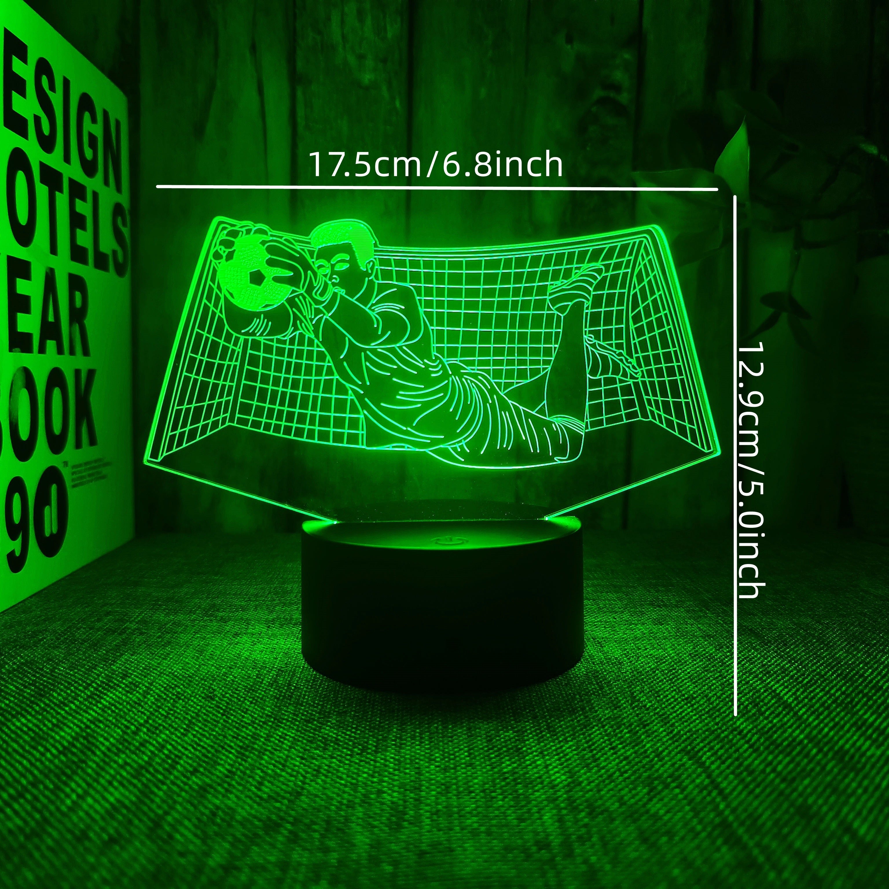 KeeperLight - 3D Football Goalkeeper Night Lamp with Touch Control