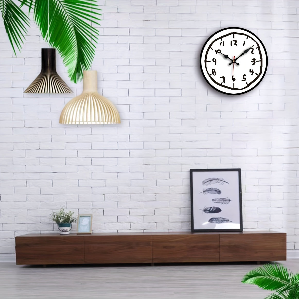 Minimalistische Houten Wandklok – Stil, Geen Tikgeluid, Perfect voor Woondecoratie
