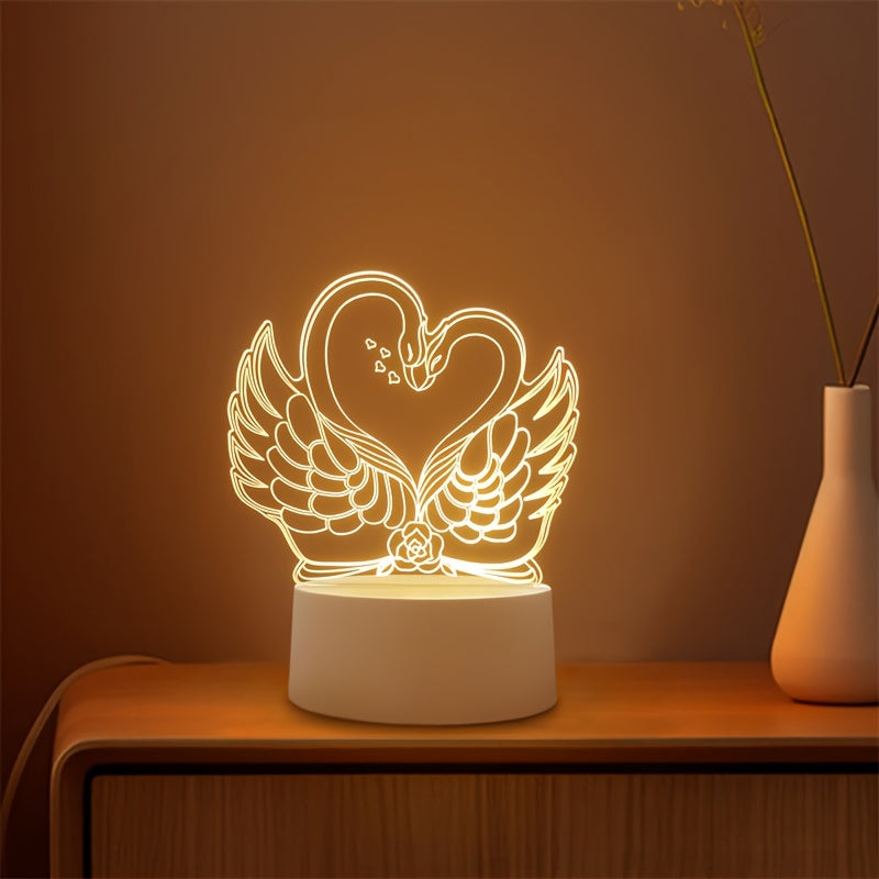 ZwaanLicht - USB Powered 3D LED Table Lamp with Acrylic Frame