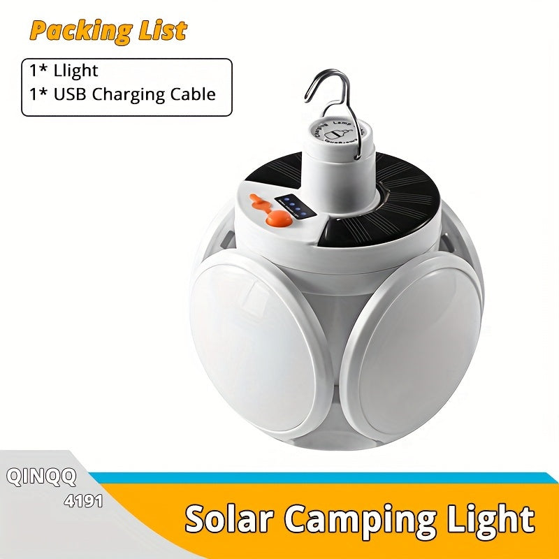 SolarFold - Lampada da campeggio portatile a LED ricaricabile USB, ideale