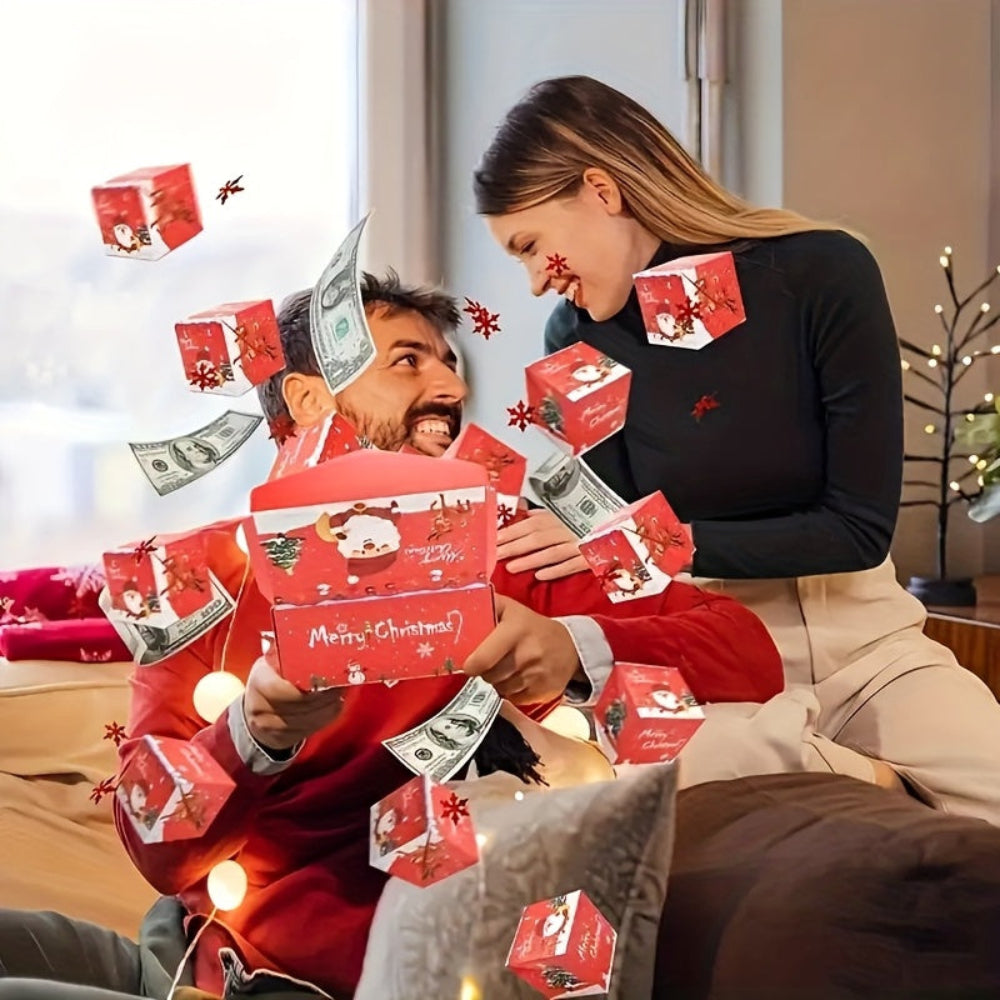 Calendario Sell'Avvento Biglietti Natale Design Cartoon Confezione Regalo