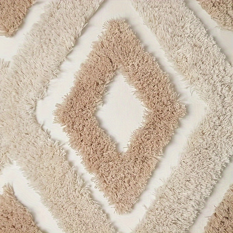 Boho Beige Cushion Cover with Tassels - For Sofa and Bed (without filling)