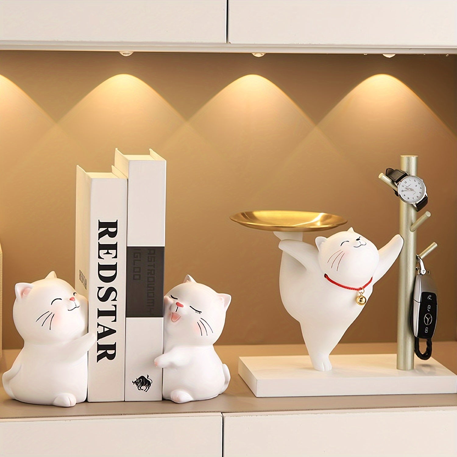 LoveCats - Charmante Hars Kat Boekensteunen - Perfect voor Thuis & Kantoor Decoratie