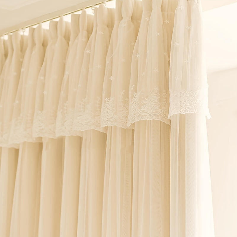 2 Piezas Cortinas Opacas Estilo Princesa Francesa - Cortinas para Privacidad para Dormitorio y Sala de Estar