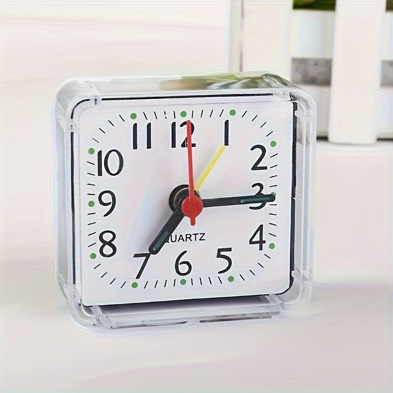 TimeSquare - Simple White Square Alarm Clock for Bedroom & Desk
