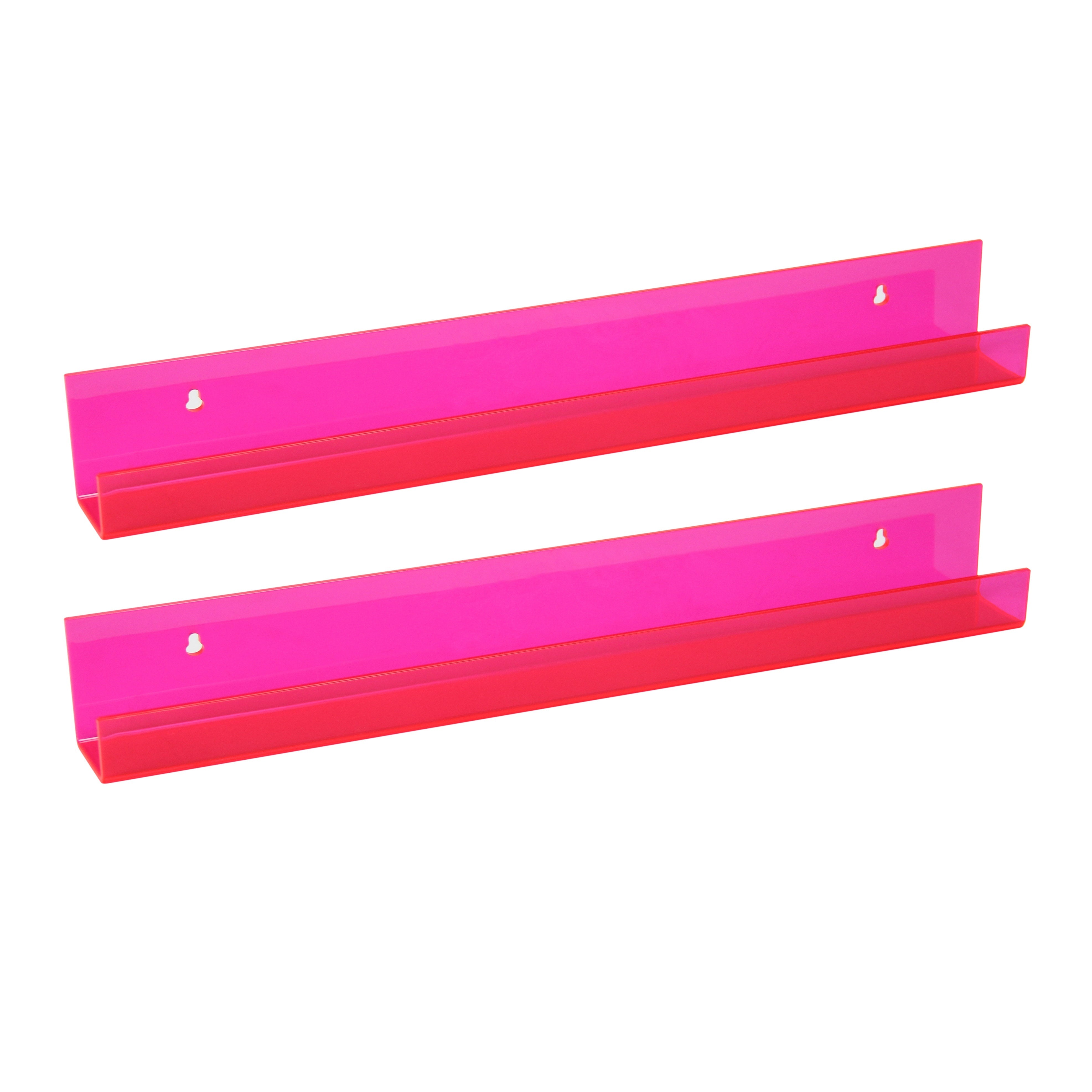 AcrylicClear - Floating Transparent Storage Shelves for Bedroom, Living Room & Bathroom