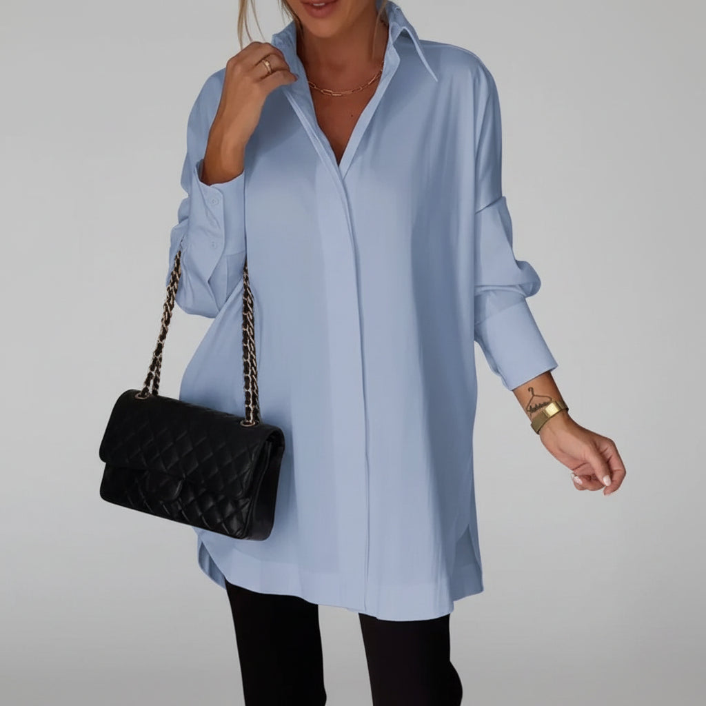 Long Polo Blouse Women Breathable Stylish Every Day