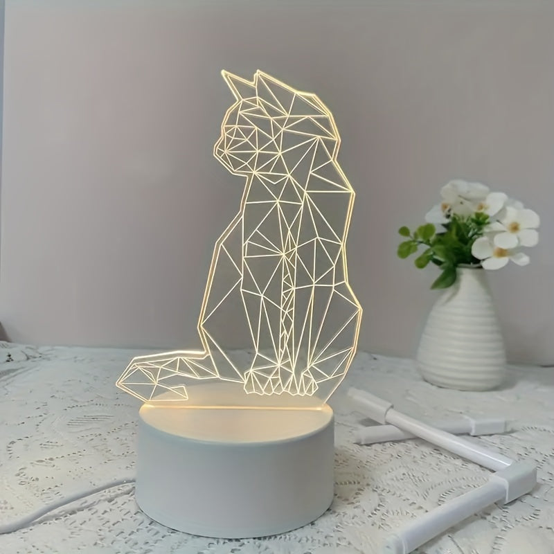 KatLicht - Lampada da notte 3D geometrica USB da tavolo