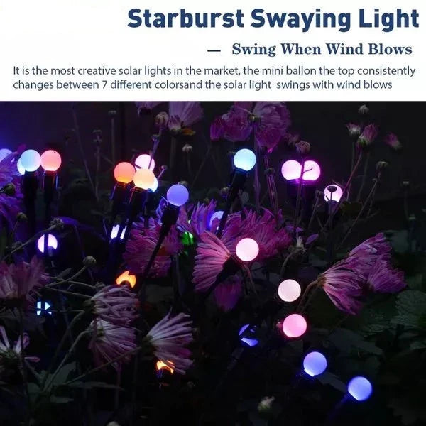 Iluminação solar de jardim - Luz giratória Starburst, a rodar com o vento