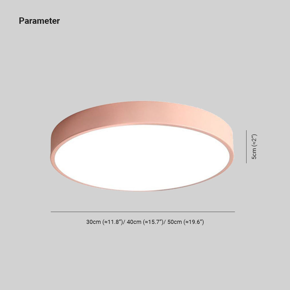 Lámpara de techo LED redonda Elysia Moderne rosa gris metal para sala de estar