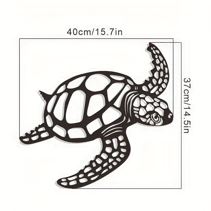 Decoración de pared de tortuga marina metálica