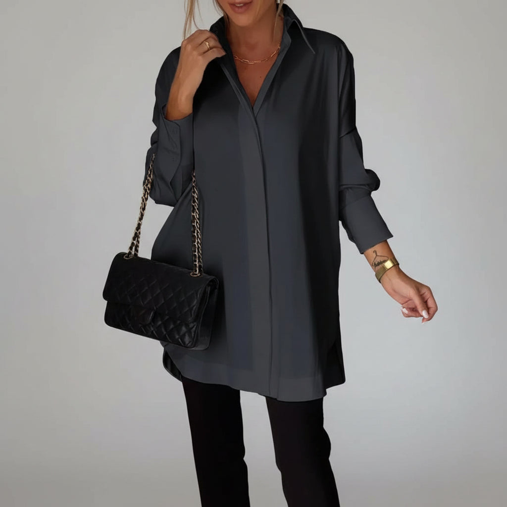 Long Polo Blouse Women Breathable Stylish Every Day