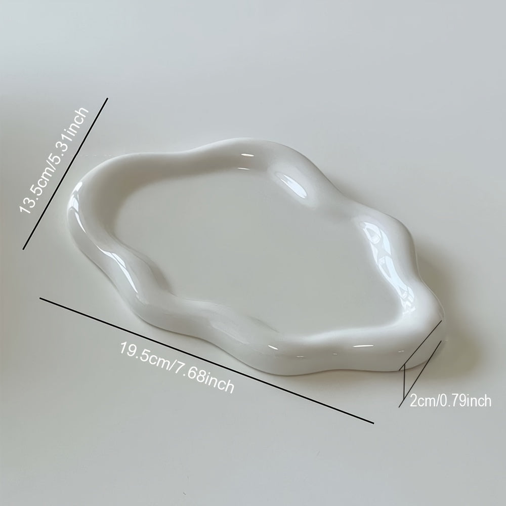 CloudDish - Prato de Nuvem Cerâmico para Joias e Decoração | Estilo Luxuoso e Glamouroso