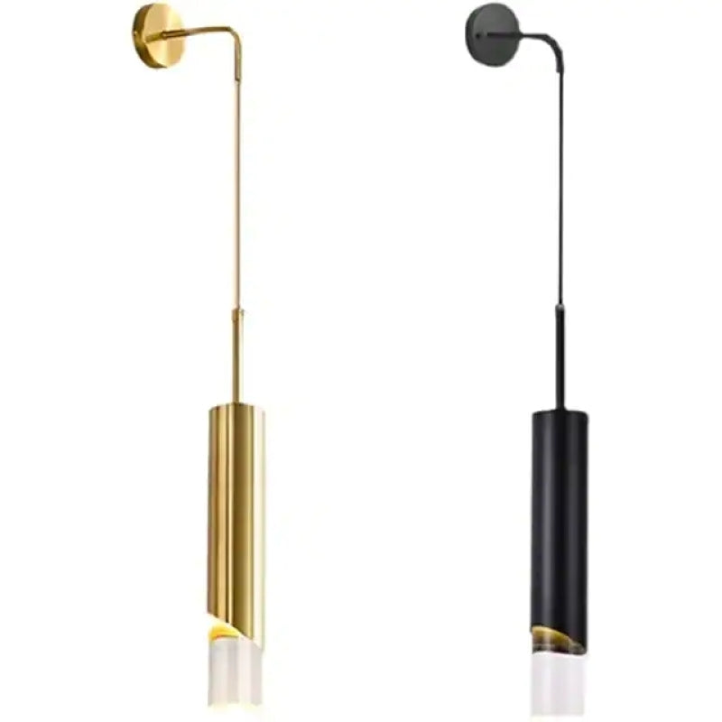 Elegante lampada da parete LED oro/nero per camera da letto