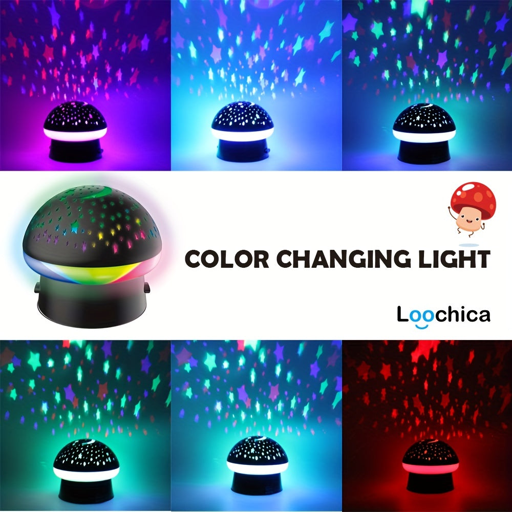 StarryGlow - Night Light with Mushroom Projector
