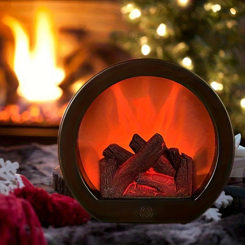 FlameGlow - Simulated Charcoal Flame Lamp with Retro Style Decoration