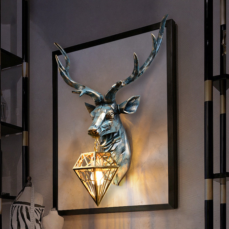 Lámpara de pared Elk - Bronce con sombra de jaula de diamante
