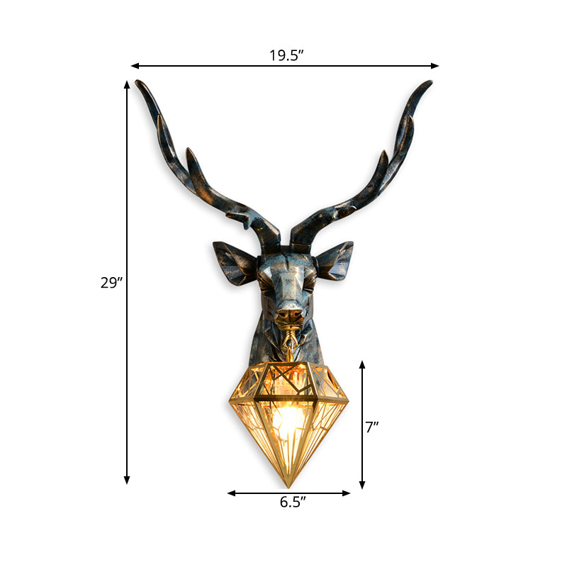 Lámpara de pared Elk - Bronce con sombra de jaula de diamante