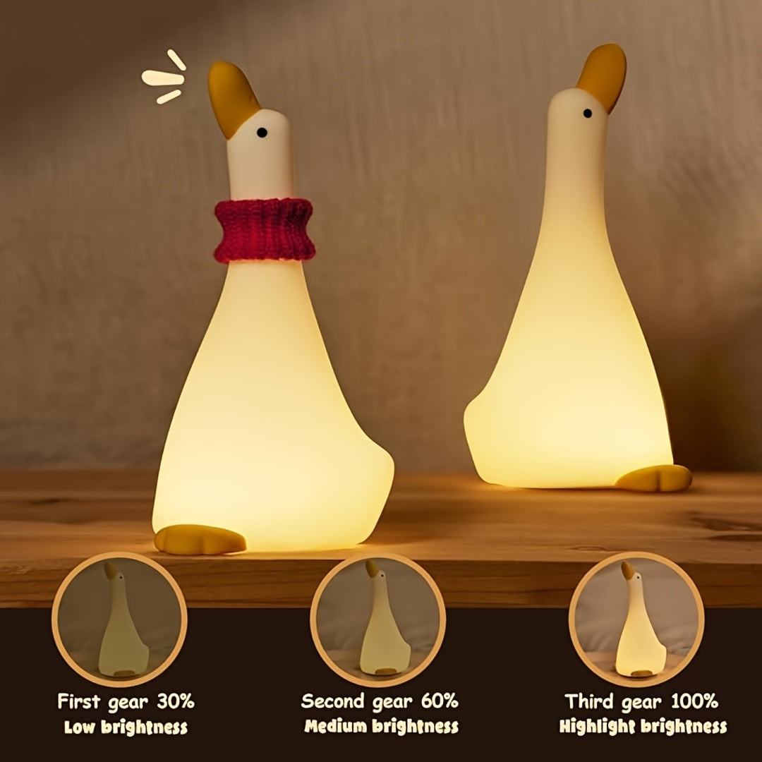 DreamDuck - Silicone Night Light with USB Rechargeable Touch Sensor and 3 Brightness Levels
