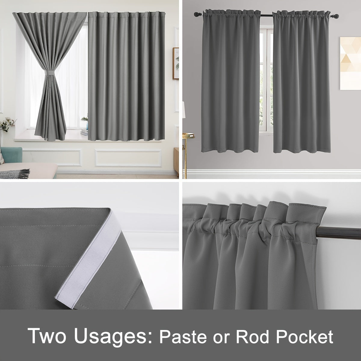 Blackout Curtains - 2 Pieces Blackout Curtain Panels for Bedroom and Living Room
