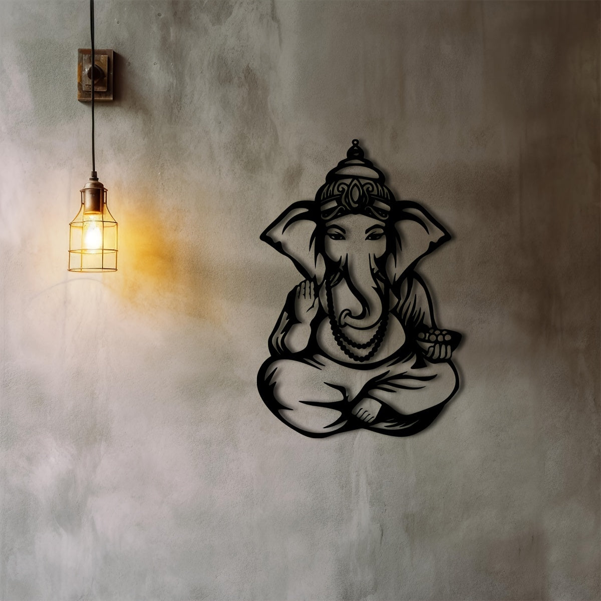 GaneshaDecor - IJzeren Ganesha Muurkunst