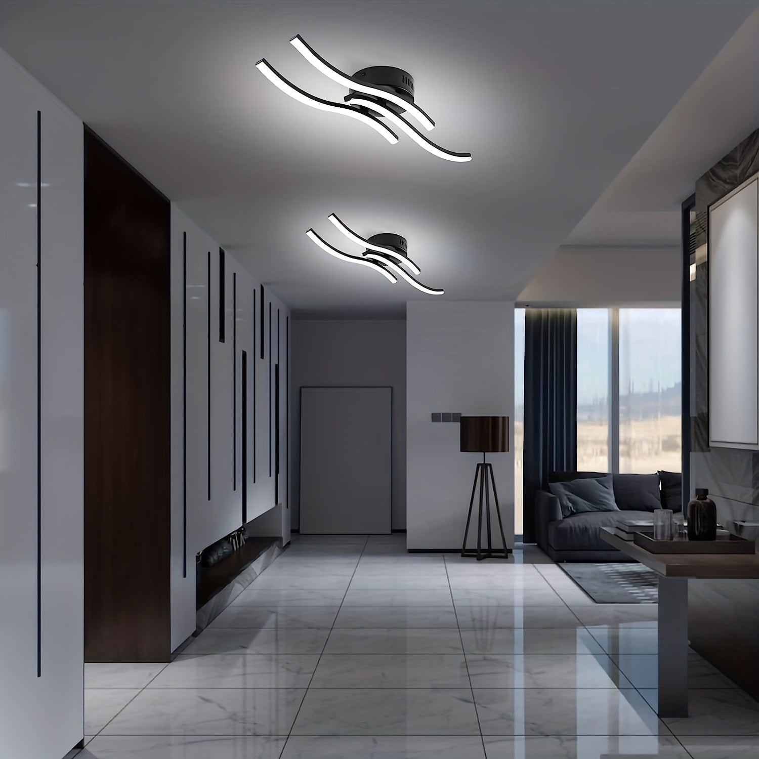 LumaCurve - Dimmable LED Ceiling Lamp with Elegant Curve Design