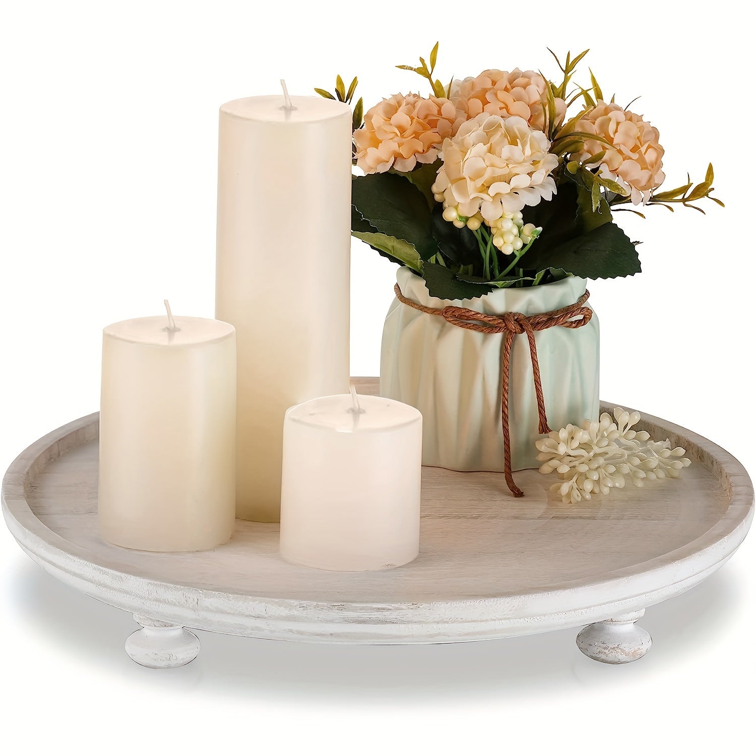 WoodBowl - Round Wooden Bowl with 4 Legs | For Wedding & Christmas Decor