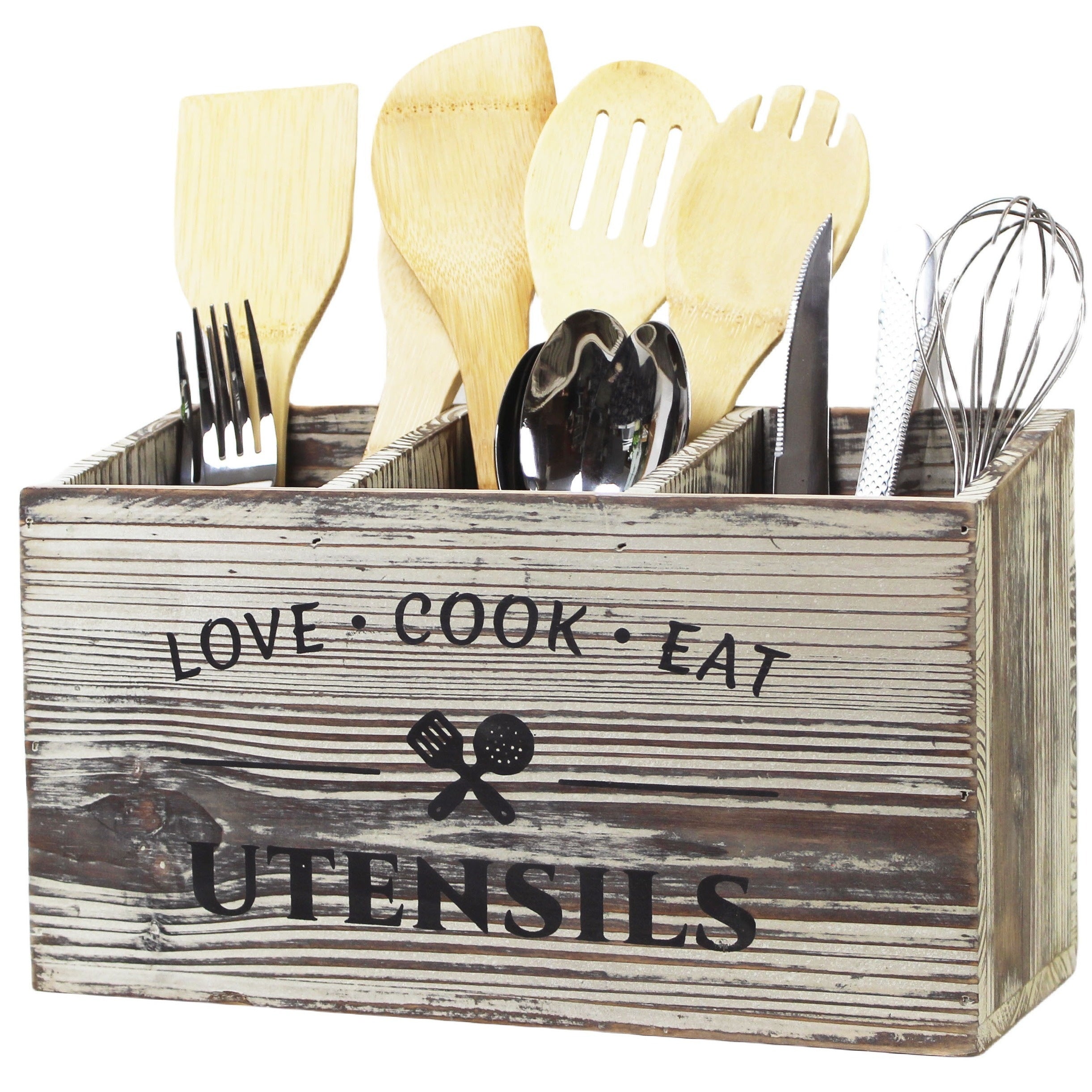 Caixa de Arrumação para Talheres de Madeira – Com Compartimentos para Cozinha, Quarto e Escritório