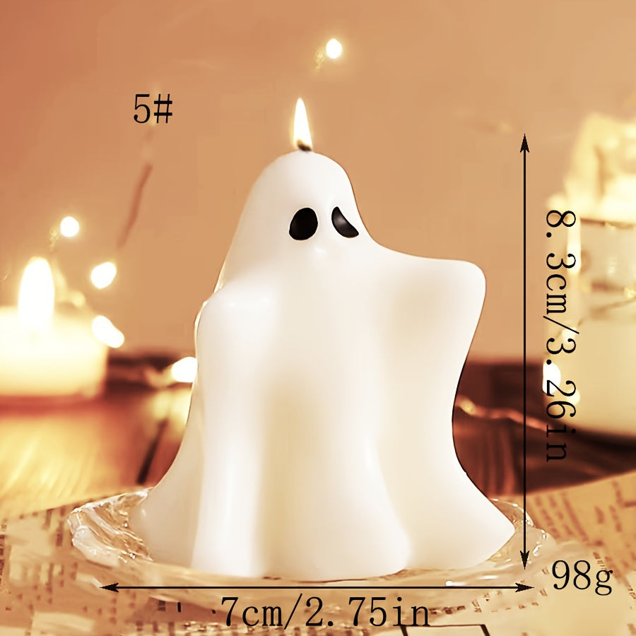 Candela profumata artigianale di Halloween – Profumo di fresia, vaso con fiocco