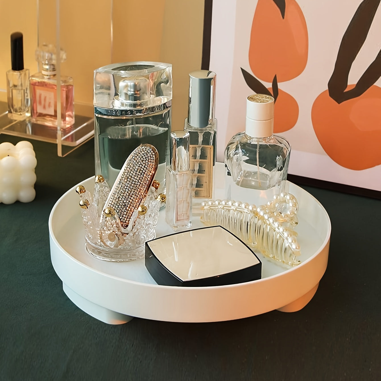 BohoServe - Tabuleiro de Plástico para Armazenamento de Aromaterapia e Petiscos | Estilo Boémio