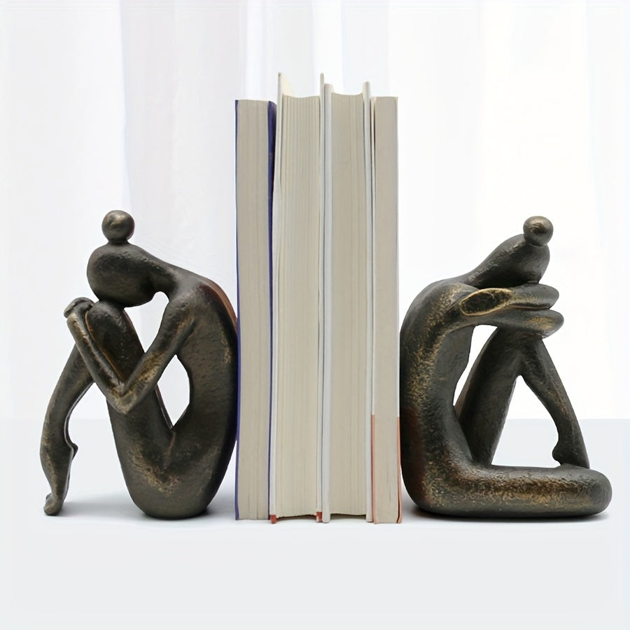 Conjunto Vintage Thinking de Suporte para Livros de Yoga - Estatuetas Decorativas em Resina para Casa e Escritório