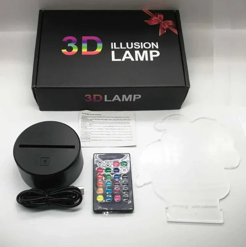 LumiVision - Lampada da tavolo LED 3D con illusione ottica e illuminazione dimmerabile