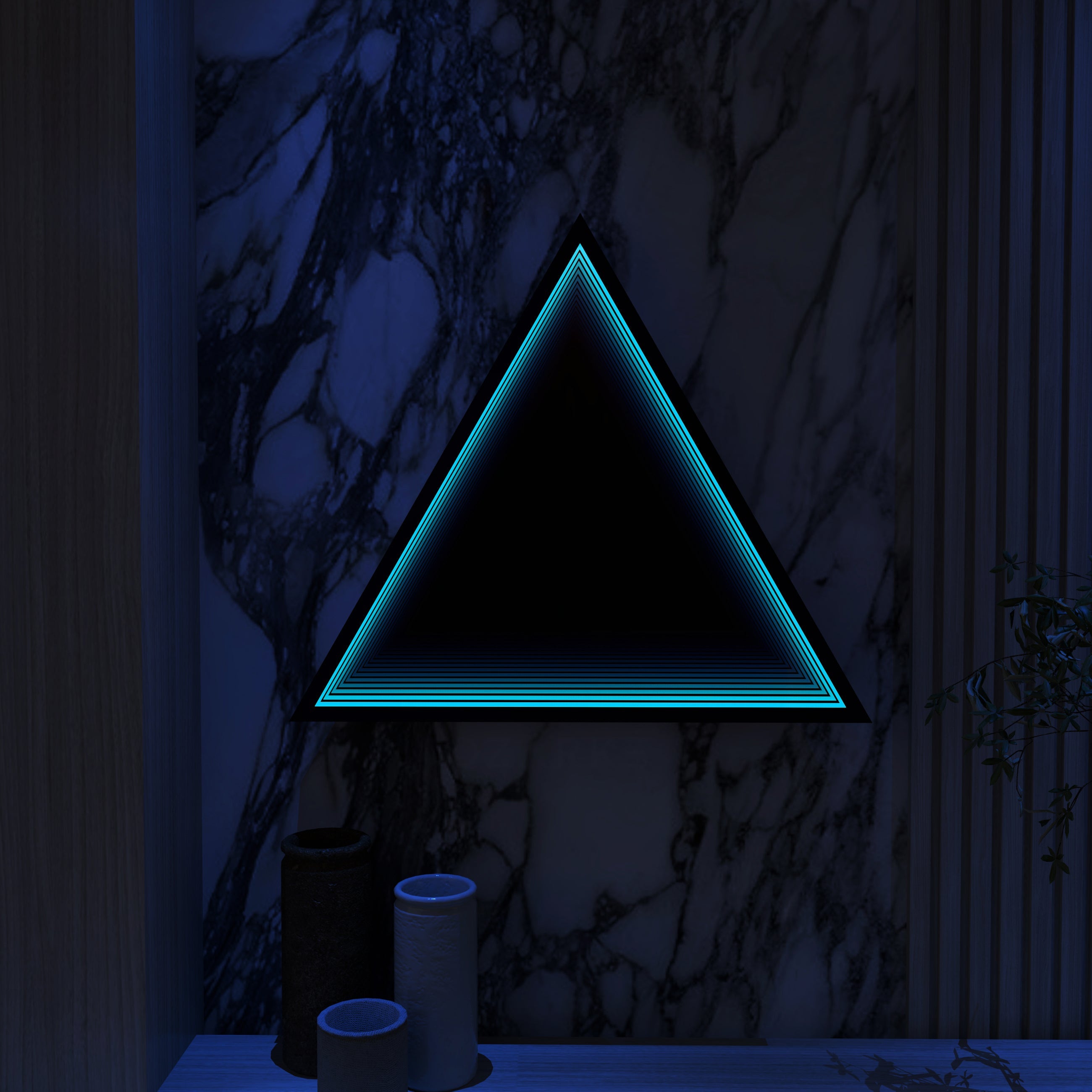 Lampada da parete a specchio infinito triangolare 3D
