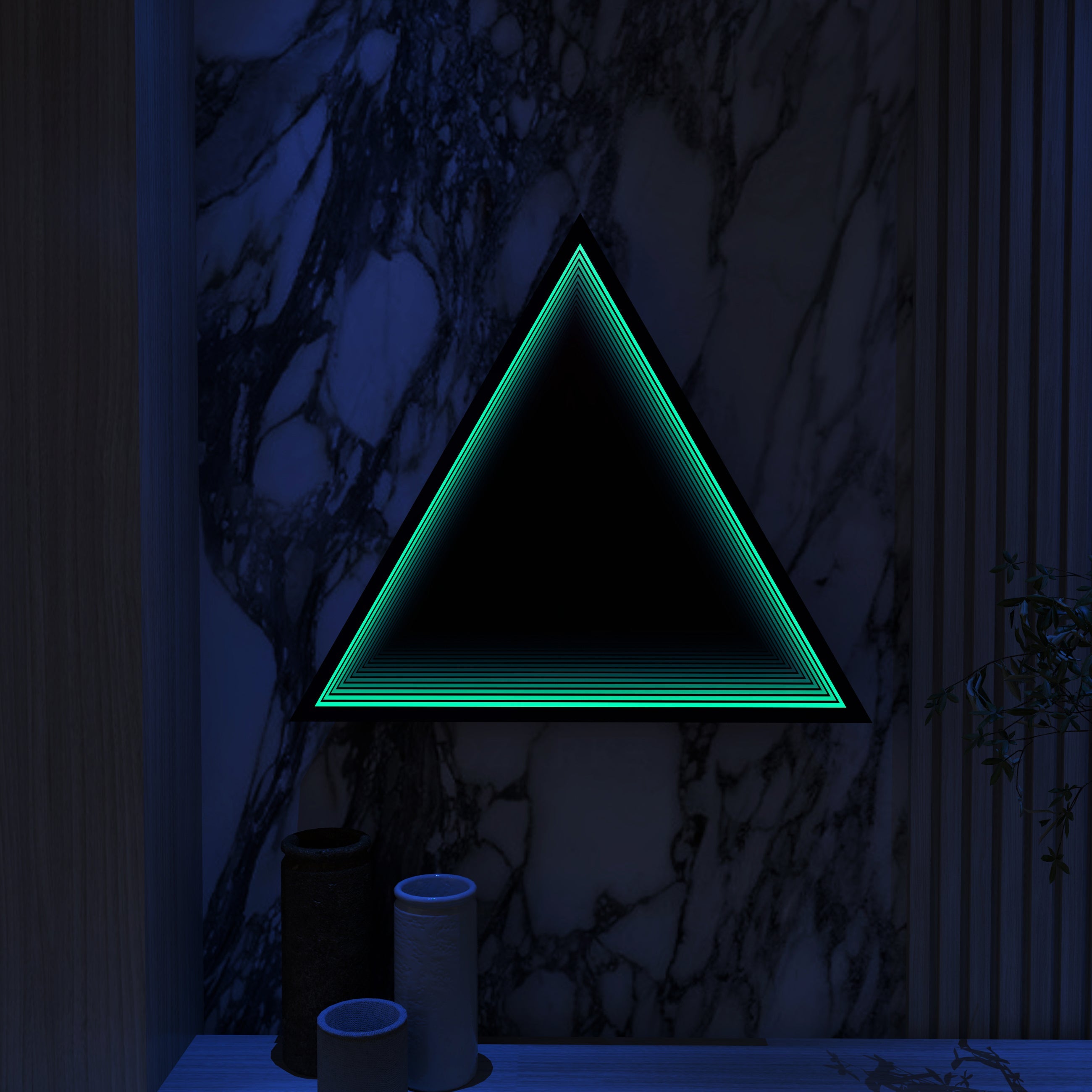 Lampada da parete a specchio infinito triangolare 3D