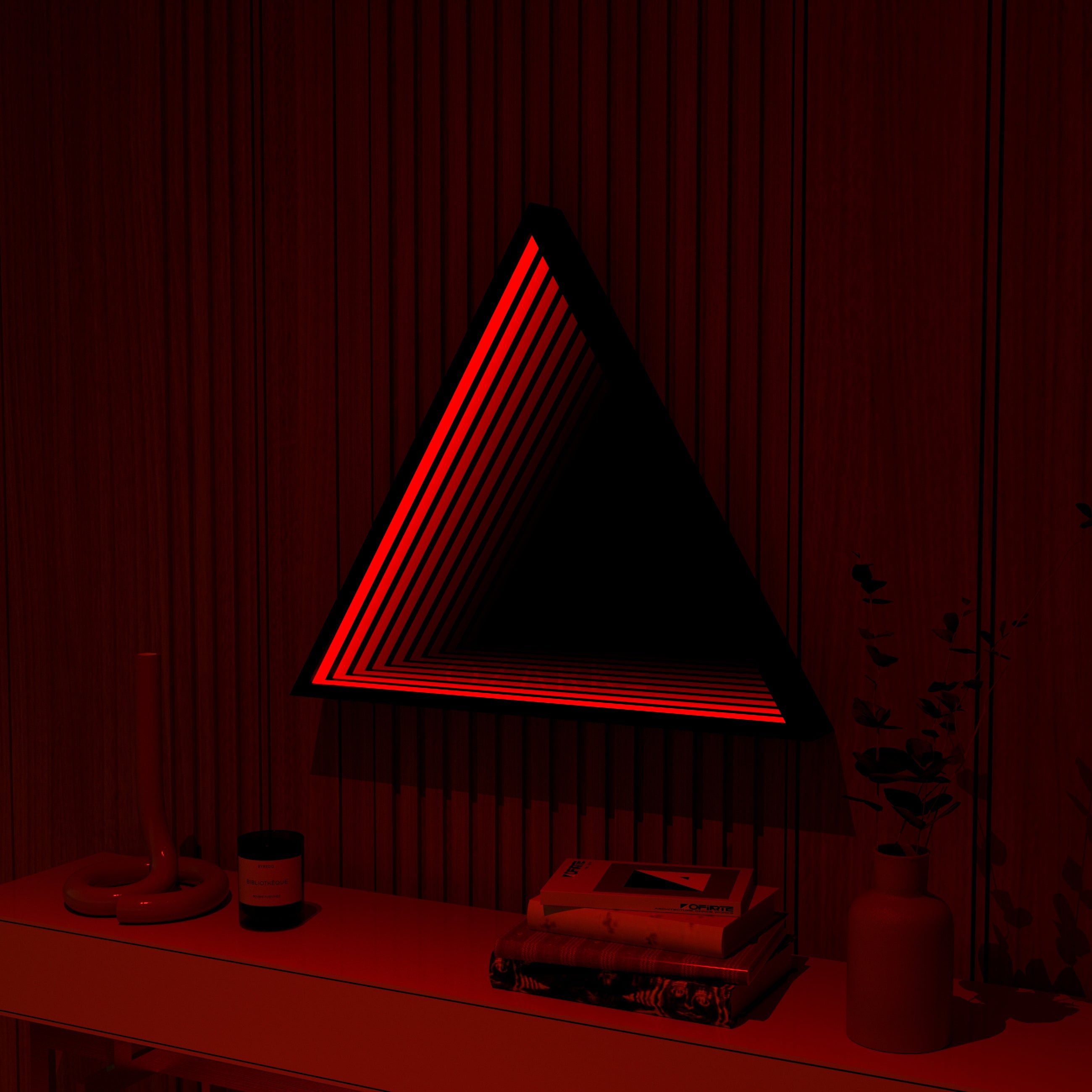 Lampada da parete a specchio infinito triangolare 3D