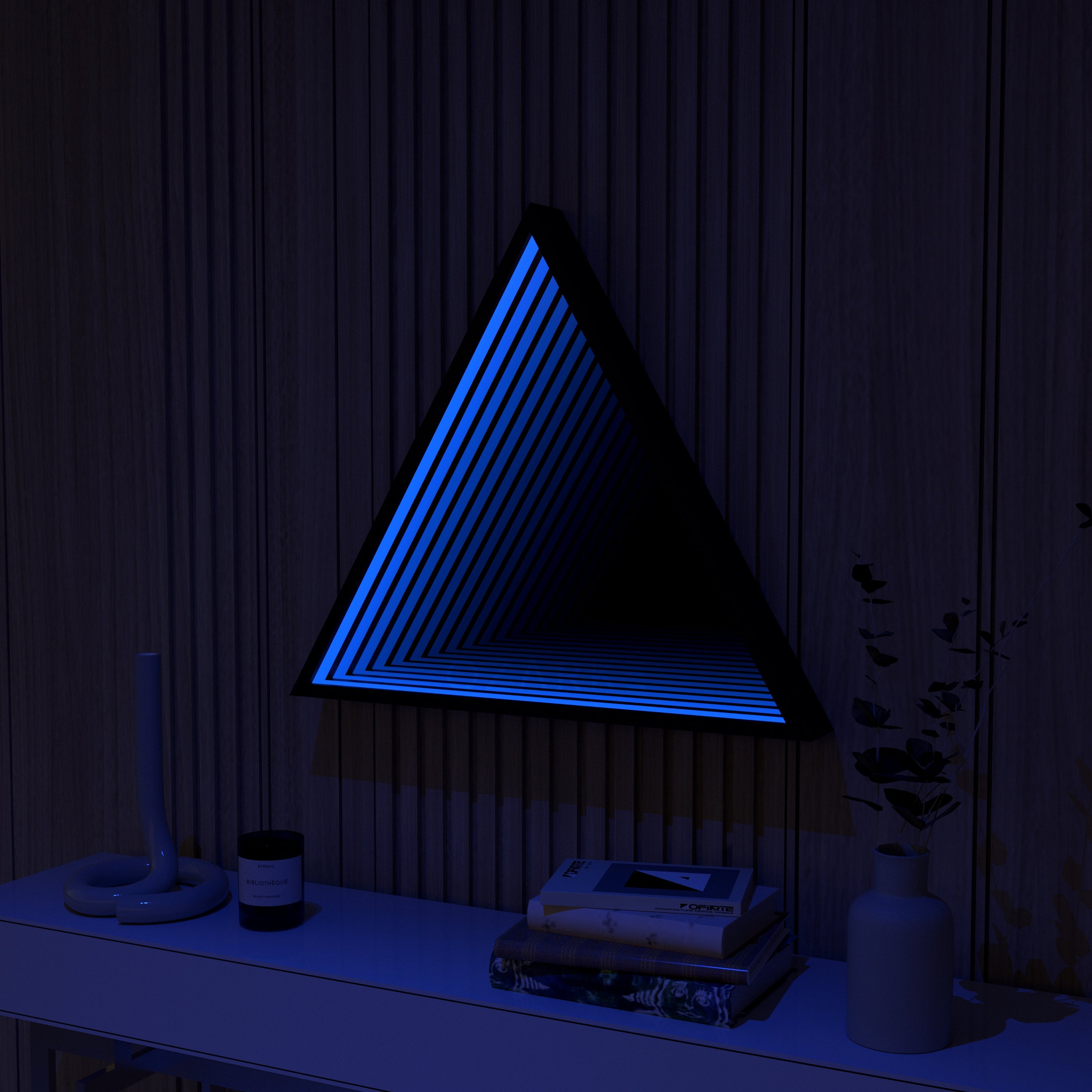 Lampada da parete a specchio infinito triangolare 3D