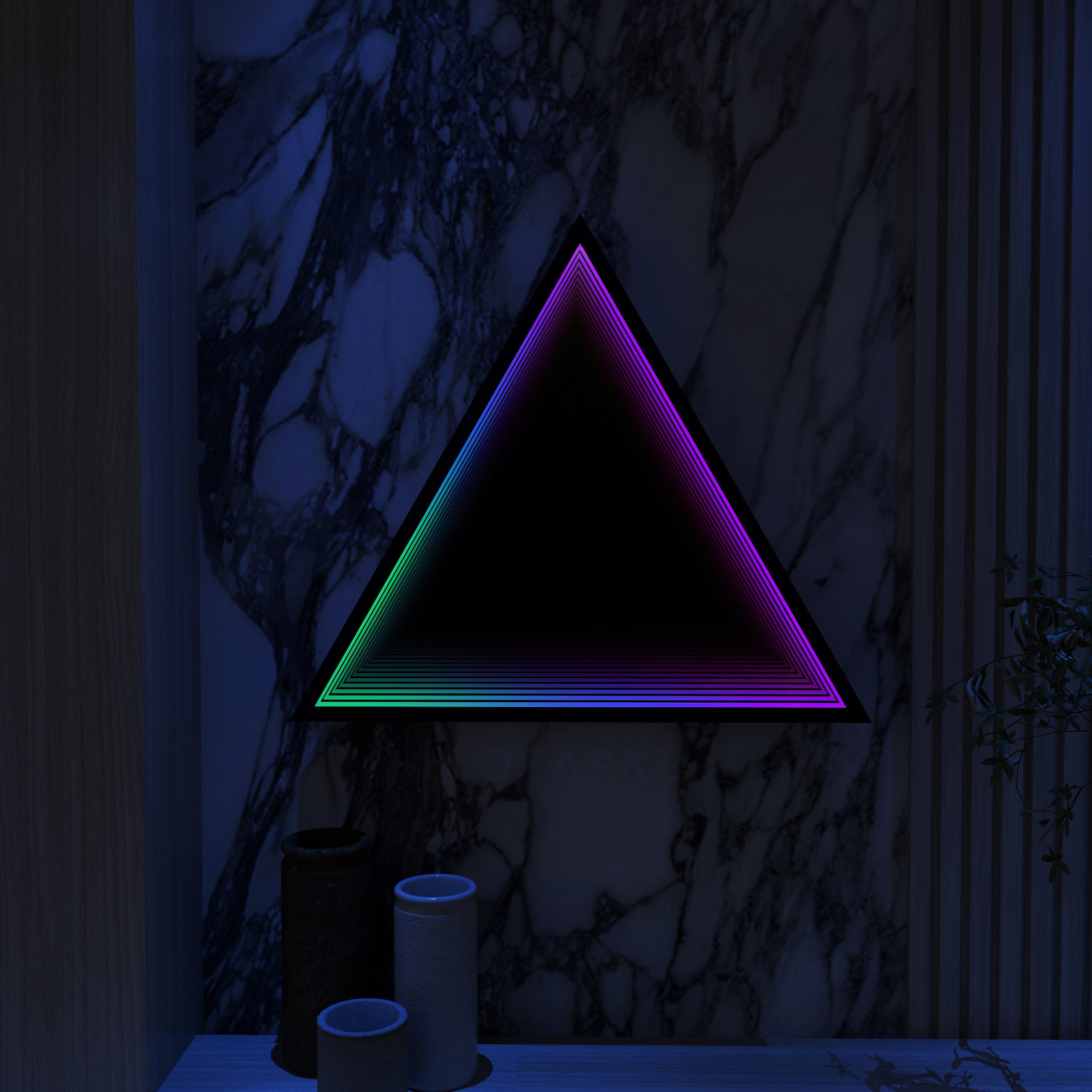 Lampada da parete a specchio infinito triangolare 3D