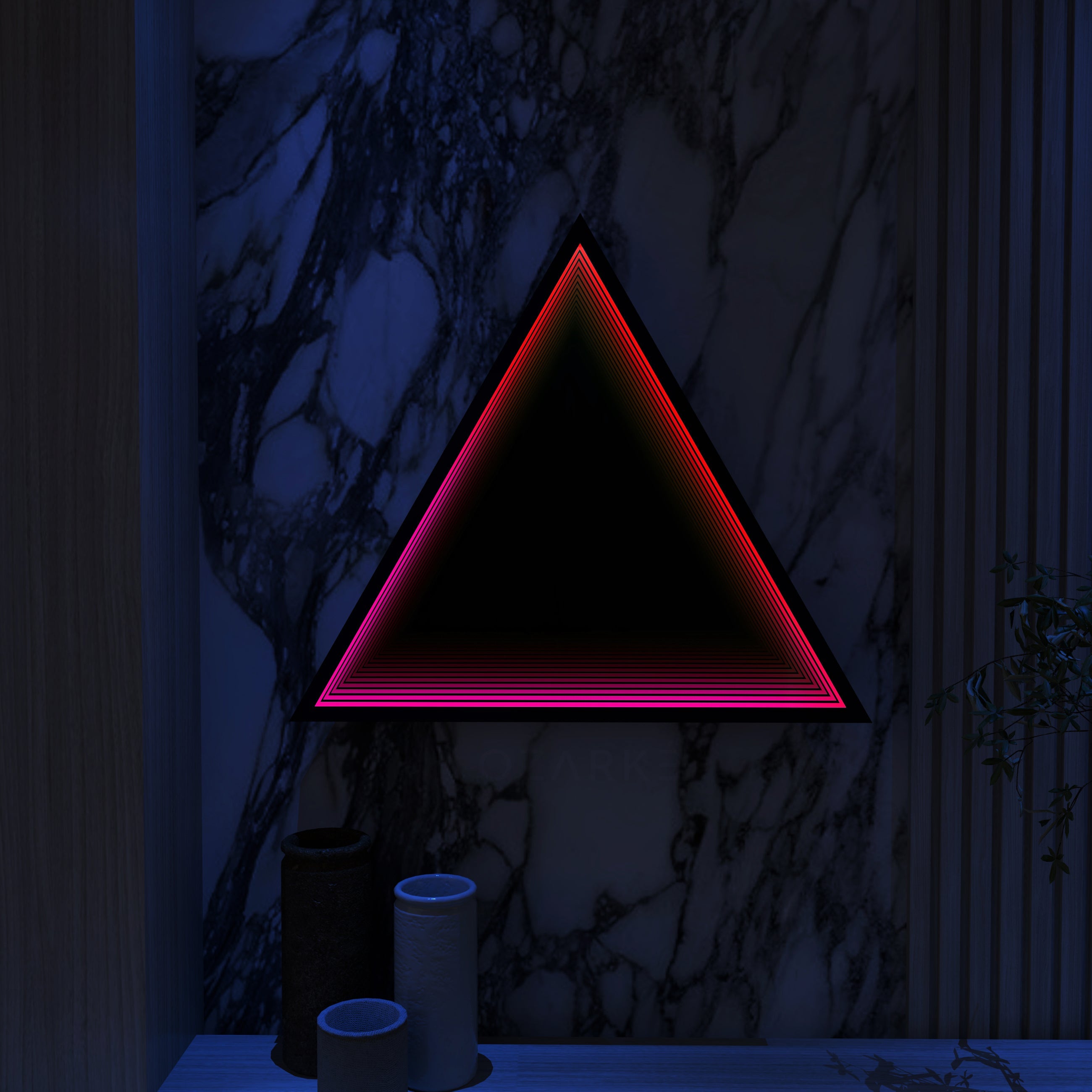 Lampada da parete a specchio infinito triangolare 3D