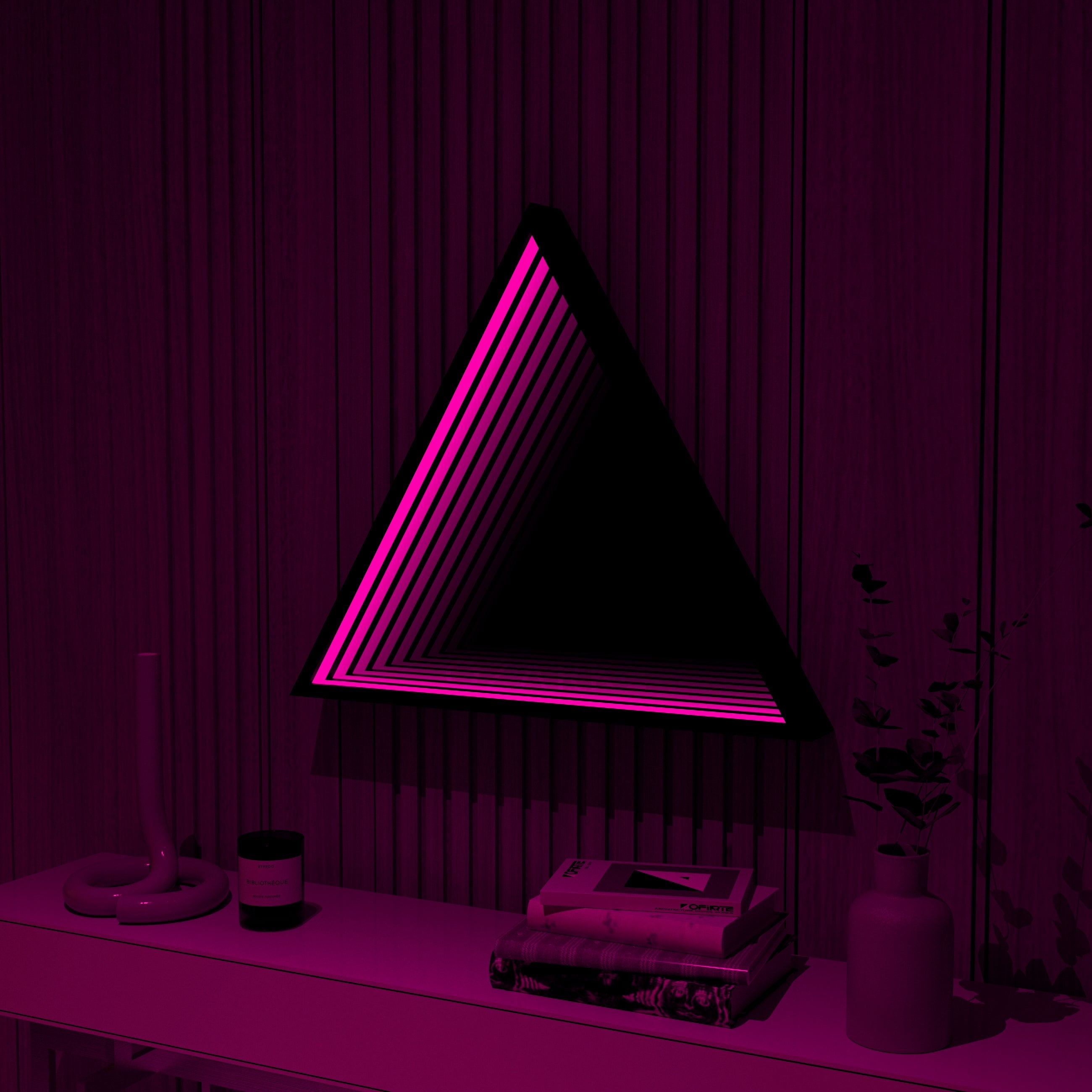 Lampada da parete a specchio infinito triangolare 3D