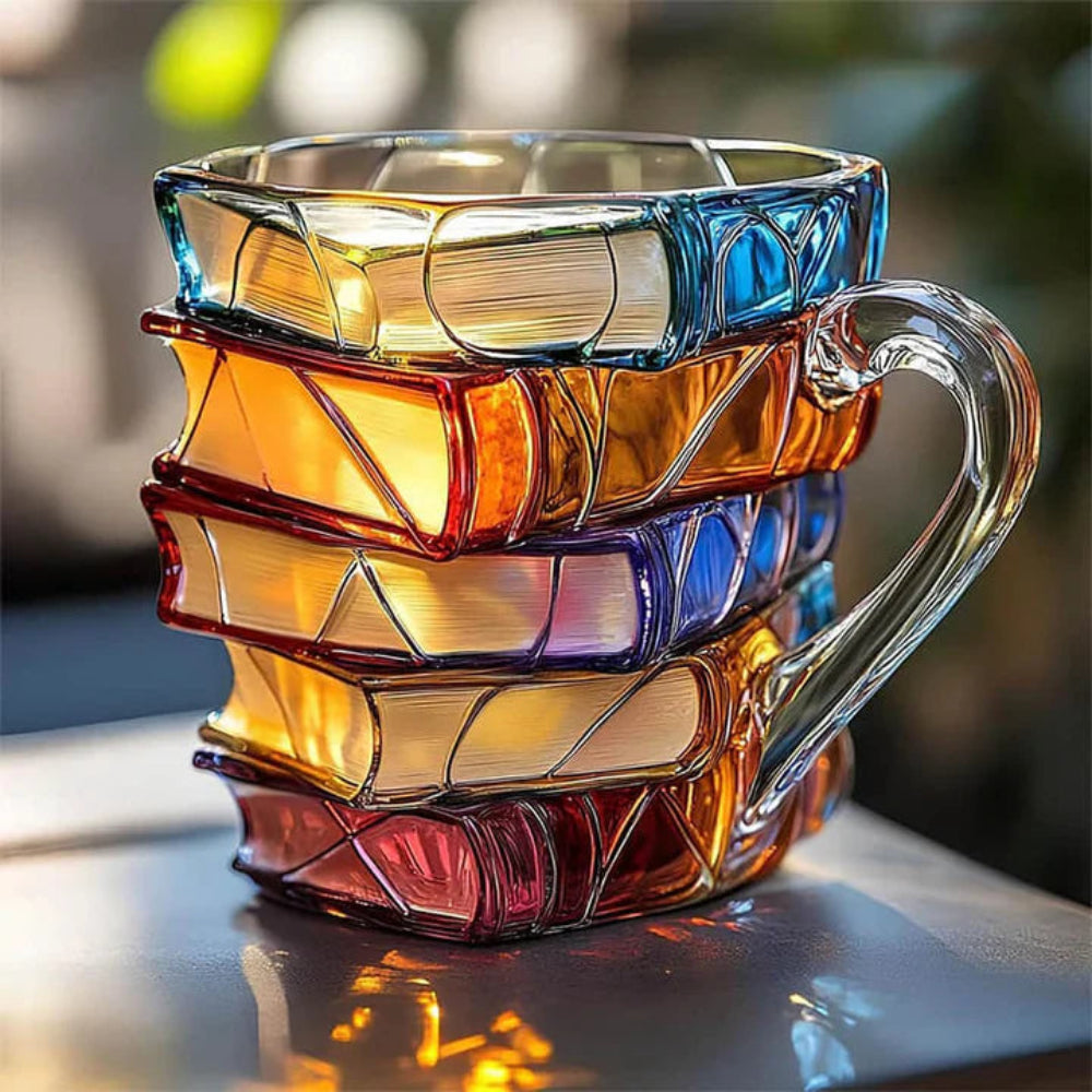 Koffiemok Boekontwerp 3D Glazen Mok Literair Decor