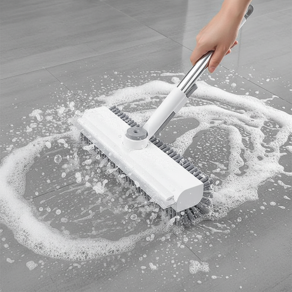 Spazzola Pavimenti 3 In 1 Manico Regolabile Testa Rotante 360°