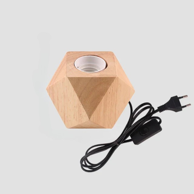 RetroWood - Wooden Table Lamp with Light Bulb for Atmospheric Lighting