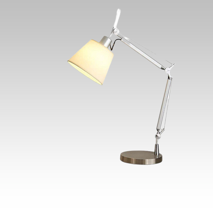 Zilveren Industriële Tafellamp - Telescopisch Design