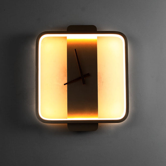 Lámpara de pared LED moderna, minimalista y en forma de reloj con 1 luz