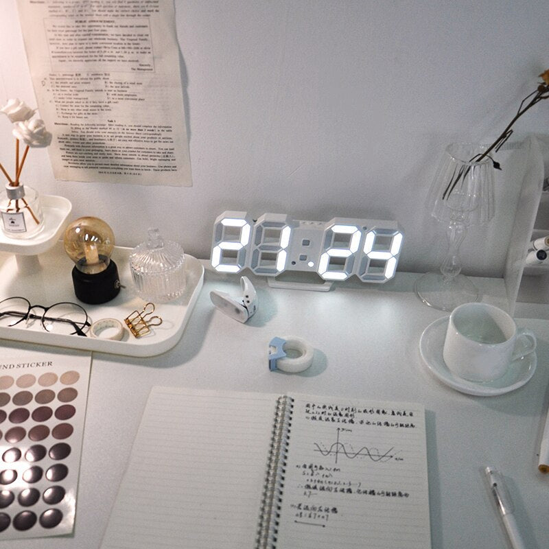 Orologio da parete digitale a LED - Temperatura e allarme